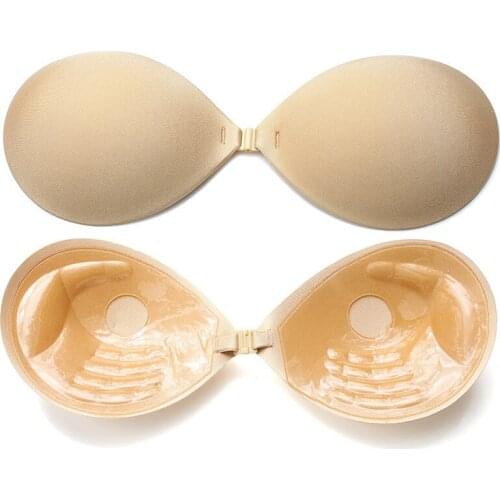 Invisible Push Up Bra Women Strapless Bras Dress Breast Petal Sticky Silicone Self-Adhesive Front Buckle Brassiere