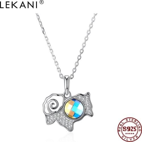 LEKANI Sterling Silver Necklace 925 Cute Sheep Pendant Chain Lovely Austria Crystal Necklaces Women Gifts New Arrival Recommend