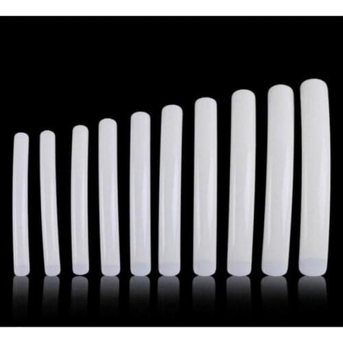 Long Curved DIY Fake nail tips natural clear color false nail artificial as beauty nail art salon manicure practice display tool
