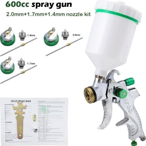 H-2008 1.4/1.7/2.0mm Nozzle Professional HVLP Spray Guns Sprayer Paint Airbrush Mini Spray Gun for Painting Cars Aerograph Tool