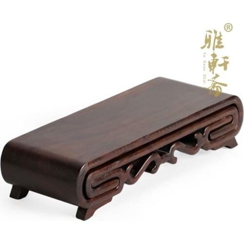 H Zhai stone base mahogany Crafts Gallery jade carving Book seal base black Catalpol