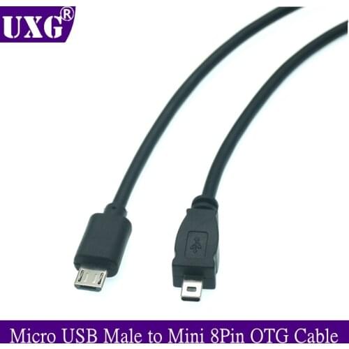 1FT Micro USB Male to Mini 8Pin USB 2.0 Camera Converter OTG Cable Cord 30CM for Nikon Panasonic USB Micro to Mini USB 8 Pin