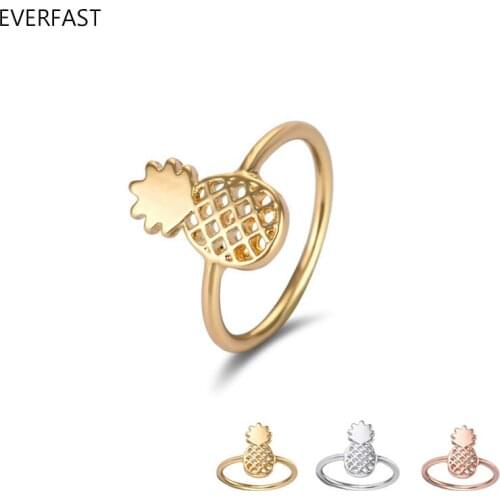 3pc/Set Cute Hollow Pineapple Ring Silver Gold Rose Gold Color Fashion Plant Rings Set Women Jewelry Accessories Free Shipping