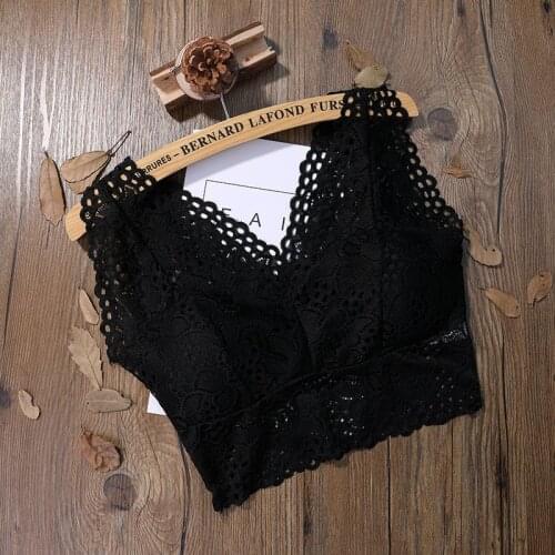 Hot 2019 Women Flower Tank Top Bra Sexy Lace Floral Cami Bralette Crochet Vest Crop Top