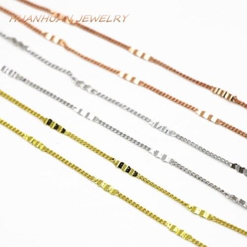 Hot Sale Link Chain 1mm Copper Stainless Steel Chains Necklace For Women Choker Fit Diy Pendant Jewelry Diy Gift 18inch B3367