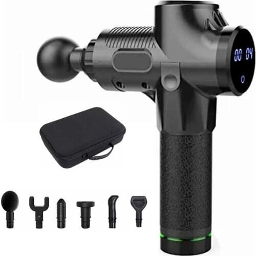 16.8v 30 Speed 7 Heads Neck Pain Massager Deep Tissue Muscle Massager Relax Body Massage Gun LCD Display Fascia Gun