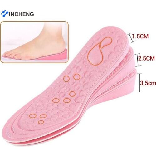 4D Massage Insoles Women Height Increase Insole Memory Foam Invisible Shoes Sole Inserts Shoe Heighten Pad Cushion Insoles