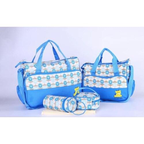 FIVE pcs multi-function Mummy bag set,large capacity mother bag baby travel bag,bear embroidery