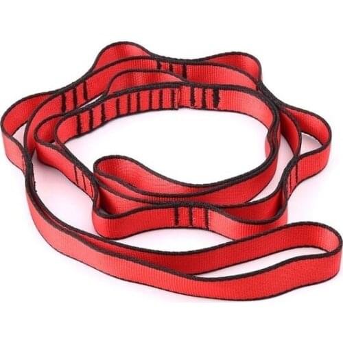 Outdoor Climbing Nylon Daisy Chain Rope with Loops Yoga Hammock Hanging Strap Bandlet