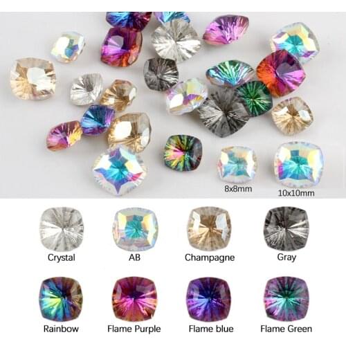 New sale 8mm/10mm Millennium Square Point back Nail Rhinestone for DIY 3D nail art decoration