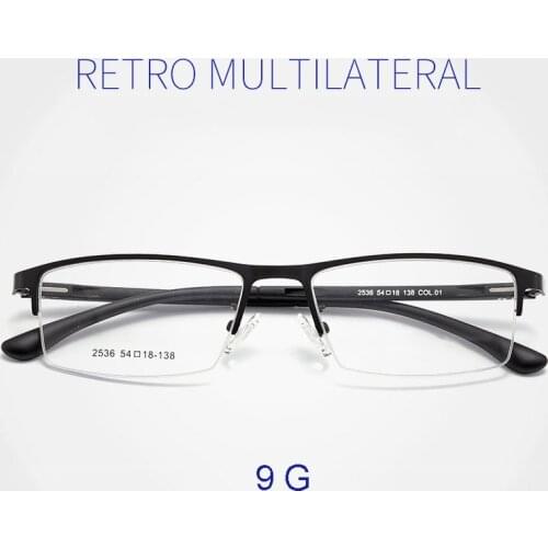 TR-90 Alloy Frame Eye Glasses Men Business Style Half Rim Spectacles with Spring Hinges Optical Eyewear
