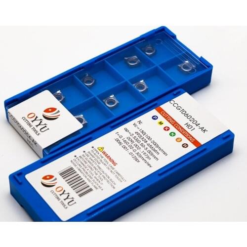 OYYU CCGT Carbide Inserts Lathe Cutter Tools CCGT060202 CCGT09T304 CCGT060204 CCGT09T308 AK H01 for Copper Aluminum Turning Tool