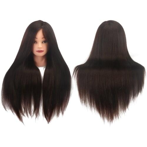 20 inches mixed maroon mannequin headstock long hair wig for hairdresser training head fiber mannequin Practice Head Model
