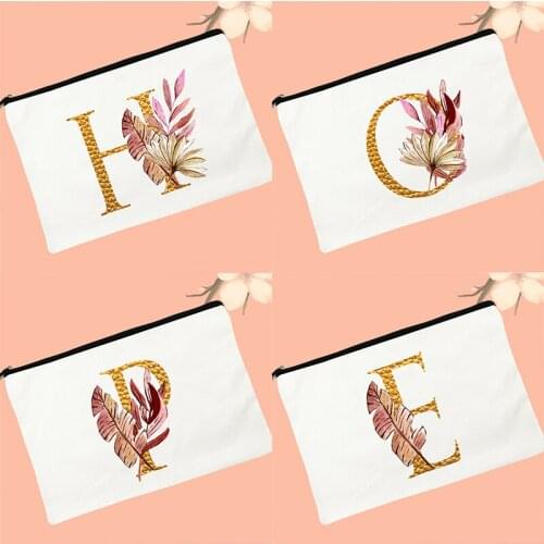 Alphabet Print Women Cosmetic Bags Female MakeUp Case Travel Toiletries Organizer Wash Storage Pouch Casual Purse Kid Pencil Bag
