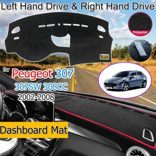 For Peugeot 307 2002~2008 307sw 307cc Anti-Slip Mat Dashboard Pad Sunshade Dashmat Protect Carpet Accessories