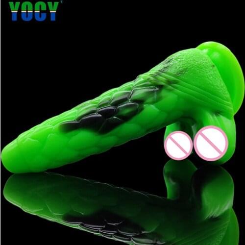YOCY Realistic Dildos Silicone Huge Butt Plug Animal Suction Cup Dildo Big Testic Anus Massager Sex Toys For Lesbian Sex Shop