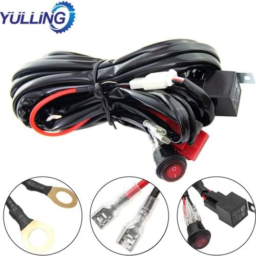 Relay Wiring Harness Work Fog Light Bar Kit 12V 40A ON/OFF Switch Led Spotlight Wiring Harness for LED Off-road driving lights
