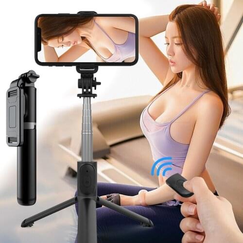 RUZSJ Q01 Upgrade 101cm extension bluetooth Wireless Selfie Stick Foldable Monopods Tripod For Phone Gopro Sports Action Camera