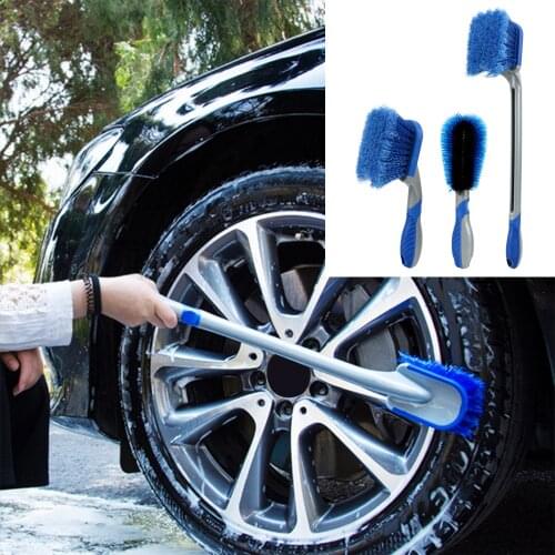 Car Tyre Cleaning Brush Washing Tool Tire Duster Multi-Functional Long Handle Car Wheel Rims Tire Brush