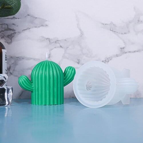 Silicone Candle Mold Novelty Cactus Candle Aromatherapy Mold DIY Cute 3D Clay Craft Mold soft Candy Handmade Soap Makin Mold