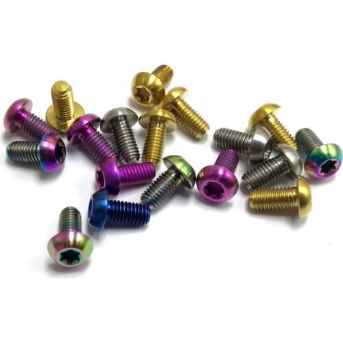 M5*10 Titanium Screw , TC4 Titanium Torx Hex Button Head Bicycle Brake Disc Screw,E005