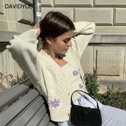 Crop cardigan women knitted sweater long sleeve top streetwear white cardigans elegant short sweaters vintage cute tops 2021
