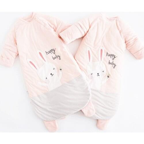 Thicken Baby Girl Bo Pajamas Childrens Anti-kick Quilt Artifact Maternal and Child Supplies Baby Sleeping Bag Autumn and Winter