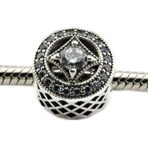 CKK 925 Sterling Silver Clear CZ Vintage Allure Openwork Charm Beads Fit Original Bracelet Necklaces Women Diy Jewelry Making