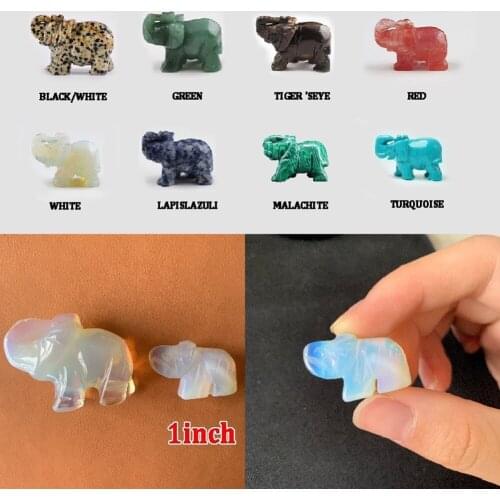 1PC Natural Stones Elephant Hand Carved Polished Animal Rare Gemstone Mineral Healing Energy Stone Health Home Decor Crafts Gift