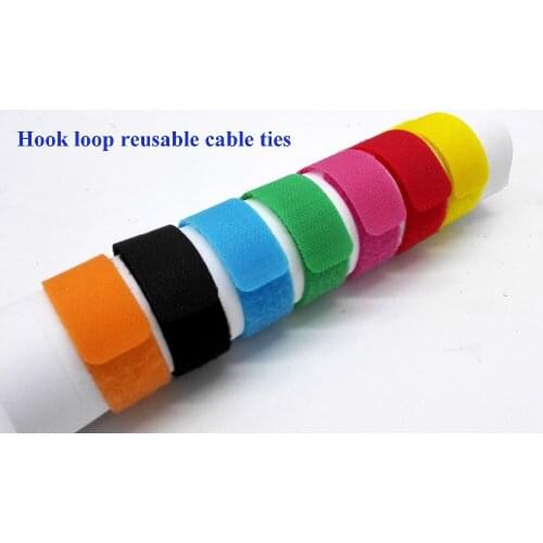 30pcs 20*180mm Wholesale Nylon Reusable Cable Ties back to back cable tie nylon strap Tape hook loop cable fastener organizer