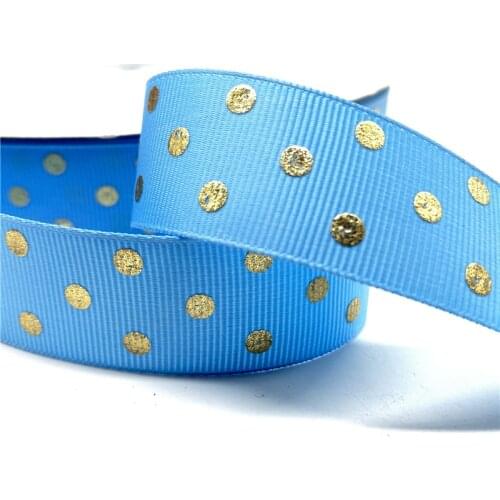 5yards 25mm 1" Grosgrain Ribbon Printed Spot Pattern for Christmas Wedding Decoration DIY Sewing Handmand Craft Accessories #08