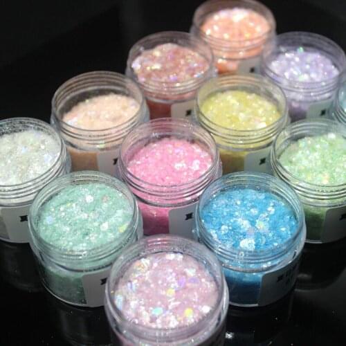 50g (3size) New summer ice serie of nail cosmetics glue mixing glitter sequins laser super flash candy color golden onion powder