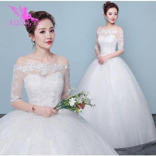 AIJINGYU Skirt Gowns Japan Bridal Wear Princess Unique Affordable Hot Fashion Sexy Gown Which Wedding Dress