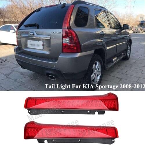 MIZIAUTO Car Rear Bumper Reflector For KIA Sportage 2008-2012 Car Stop Brake Light Tail Fog Parking Lamp Tail Light Red Len