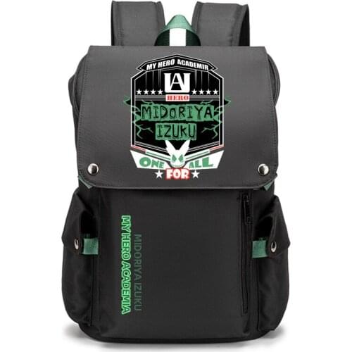 My Hero Academia Large School Backpack Oxford Travel Bagpack Students Anime Midoriya Izuku Bookbag Cartoon USB Laptop Backpack