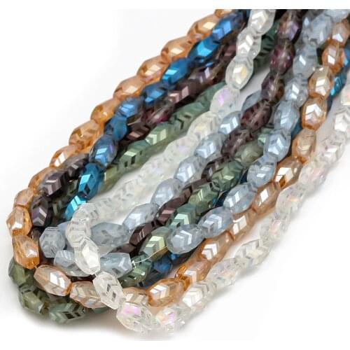MEIBEADS 30pcs/lot Colorful 6/8mm Faceted Teardrop Glass Crystal Beads Jewelry For DIY Drop Loose Spacer Bead Bracelet Findings