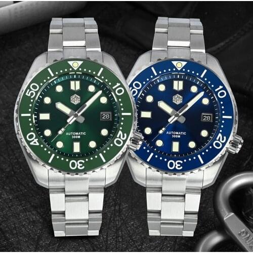 San Martin Dive Watch MM300 NH35 Luxury Men Automatic Mechanical Watch Sapphire Glass Ceramic Bezel Date C3 Super Luminous 30Bar