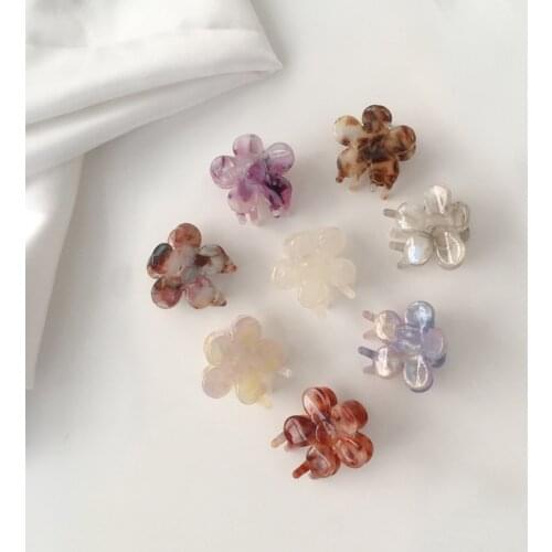 1Pc Colorful Mini Flower Hair Clips Claw Barrettes Multicolored Mini Clip Cute Hairpin Hair Accessories For Women Girls Trendy