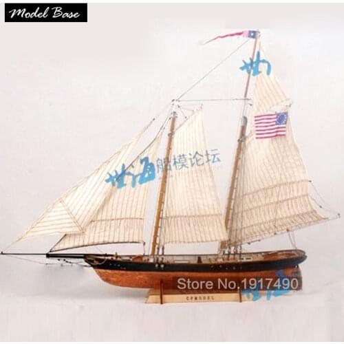 Wooden Ship Models Kits Educational Toy Model-Ship-Assembly DIY Train Hobby Wooden Ship 3d Laser Cut Scale 1/72 AMERICA 1851
