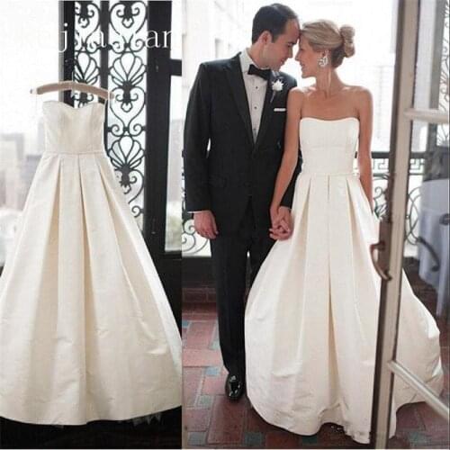 Elegant White Satin Plus Size Wedding Dress Country Ball Bridal Gown Vintage wedding gown Vestido De Noiva