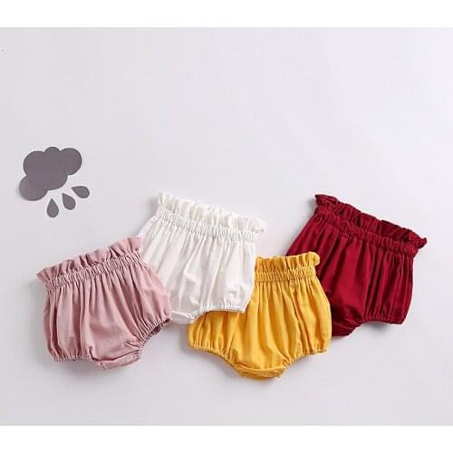 Toddler Infant Baby Girls Cotton Shorts Summer PP Pants Nappy Diaper Covers Bloomers Bandage Elastic Waist Shorts DT373
