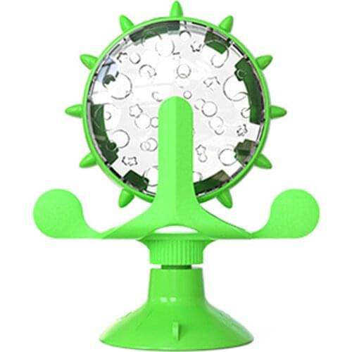 Cat Windmill Toy With Suction Cup Food-Dispensing Cat Toy Turntable Interactive Cat Doll