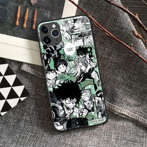 Izuku Midoriya My Hero Academia Anime Soft Silicon Glass Phone Case for IPhone SE 6s 7 8 Plus X Xr Xs 11 12 Mini Pro Max Samsung