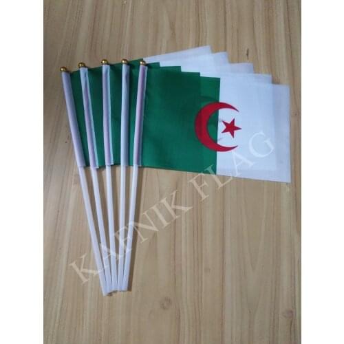 KAFNIK,5pcs the Small Algeria flag 14*21CM Algeria Flag Free Shipping