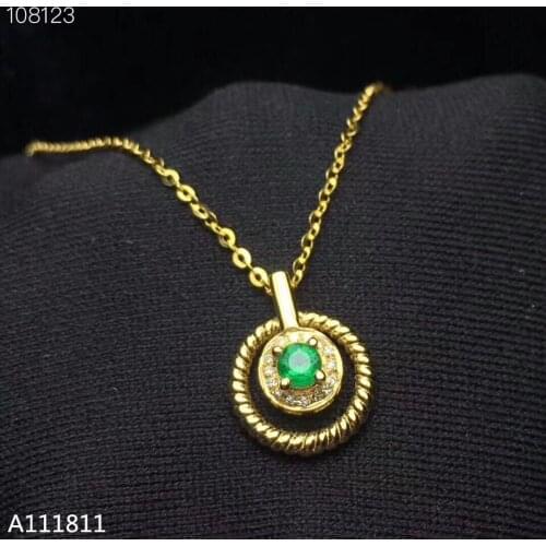 KJJEAXCMY boutique jewels 925 pure silver inlaid natural emerald lady pendant support test