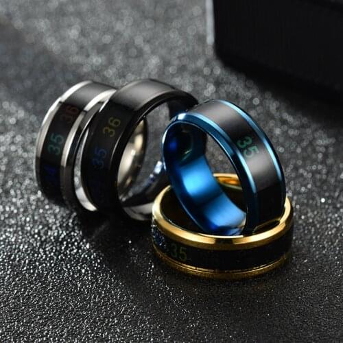 20Pcs/Lot Cool Intelligent Temperature Ring Stainless Steel Mood Emotion Feeling Temperature Rings for Women Men Couple Jewelry