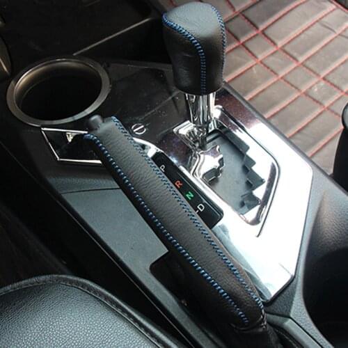 For Toyota RAV4 RAV 4 2016 2017 Leather Center Console Gear Shift decorative Sleeve Handbrake Protective Sleeve Car accessories
