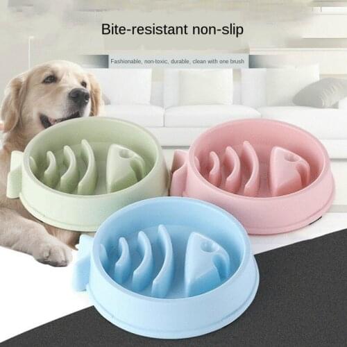 Pet Slow Food Bowl dog bowl cat bowl cat bowl Teddy small and medium dog choking-resistant rice bowl cat supplies