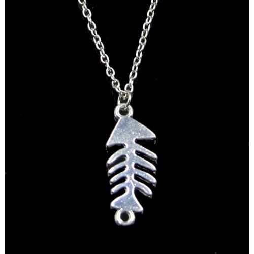 Fashion 31*12mm Fish Bone Connector Pendant Necklace Link Chain For Female Choker Necklace Creative Jewelry party Gift
