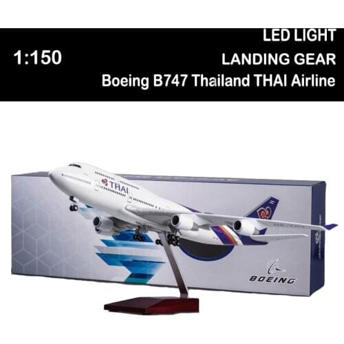 1/150 47cm Airplane Model Boeing 747 B747 Thailand THAI Airline Aircraft Boys Toys Display Diecast Alloy Base Kids Plane Gift
